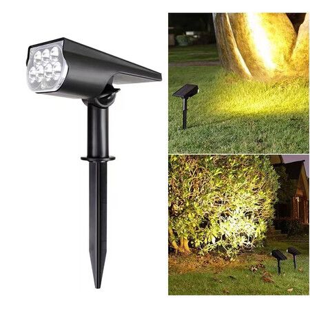 Warm Light 7LED Solar Spotlight Outdoor Garden Lawn Light Solar Powered Garden Lights for Patio Yard Driveway Walkway