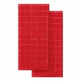 100% Cotton Terry Kitchen Towels,Checkered Designed,Soft and Super Absorbent Dish Towels,Red,34 x 72 cm 2 Pack