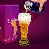 500ML Football Soccer World Cup Trophy Beer Glass Cup Thickened Durable Sports Themed Mug for Bar Pub Party Fan Gift Home Drinkware