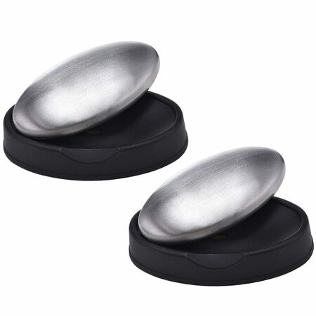 2 Pcs Stainless Steel Soap Bar Magic Soap Odor Remover, Eliminating Smells like Onion Fish Garlic