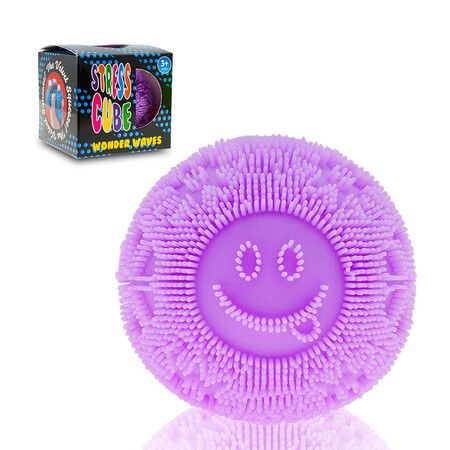 Fuzz Squishy Stress Ball, Soft Fidget Toy with Smiley Face for Anxiety Relief, Sensory Play for Kids and Men Women, Perfect for Office and School