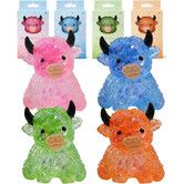 Glitter Highland Cow Squishies Fidget Toy,Soft Slow Rising Stress Relief Ball,Cute Sensory Squeeze Toy,Easter Basket Stuffer 4Pcs