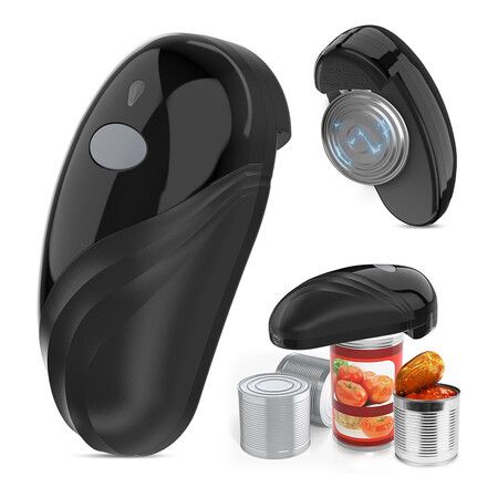 Electric Can Opener, Rechargeable and USB Cable Automatic Can Opener with One-Touch Operation, Safe for All Can Sizes Kitchen Gadget Can Openers, Black