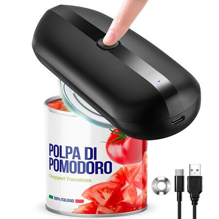 Electric Can Opener, Automatic Hands-Free Can Opener with Smooth Edge, One-Touch Operation USB Rechargeable, for Seniors, Arthritis Sufferers