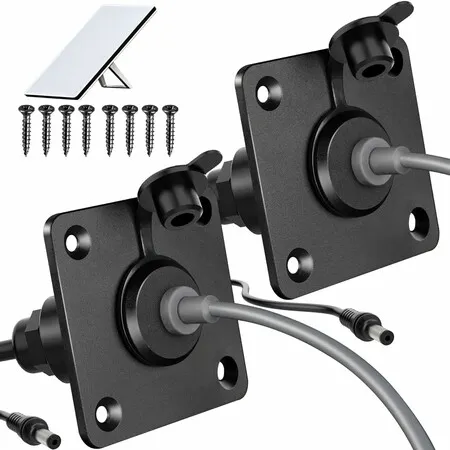 Waterproof Wall Socket Passthrough for Starlink Mini,Aluminum DC 5.5 x 2.1 Female Power Connector Outlet/Port 2 Pack