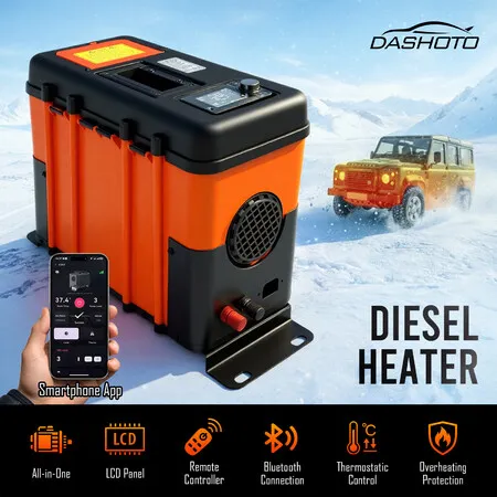 Diesel Air Heater Fuel Tank Caravan Bluetooth App Remote Control LCD Thermostat All in One Parking Car Truck RV Camper Trailer Boat Motorhome 12V 5kW