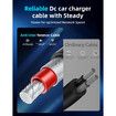Starlink Mini Car Adapter,3 in 1 Car Adapter DC Power Cable and Cigarette Lighter Adapter with Voltage Display,Durable USB-C PD and USB-A Ports