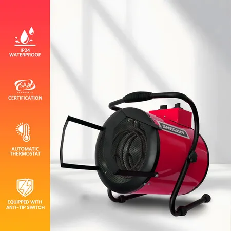 3000W Electric Fan Heater Industrial Workshop Room Space Carpet Dryer Warm Hot Air Blower Portable Standing Fast Heating Warehouse Office Greenhouse