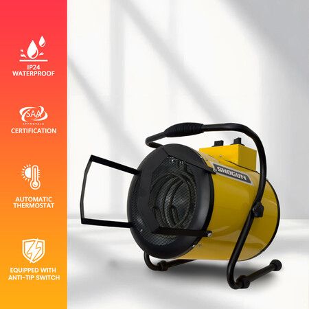Portable Electric Heater Industrial Fan 2In1 3000W SAA Carpet Dryer Warm Hot Air Blower Fast Heating Room Space Standing for Office Workshop Warehouse