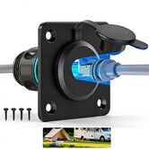 Aluminum Pass Through Wall Socket for Starlink Gen3,RJ45 CAT6 Ethernet Female to Female Bulkhead Panel Socket,Ideal for RV Camper Boat Trailer Off-Grid