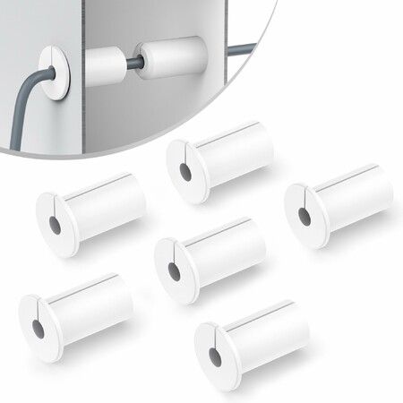 6 Pack Starlink Wall Grommets 3/4 Inch Rubber Bushing Grommet for Starlink Dishy Ethernet Cable 19mm Hole White