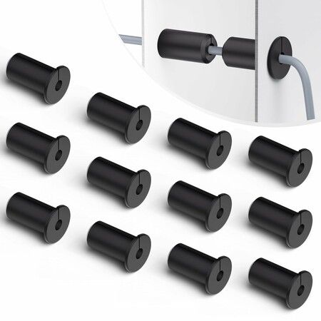 12 Pack Starlink Wall Grommets 3/4 Inch Rubber Bushing Grommet for Starlink Dishy Ethernet Cable 19mm Hole Black
