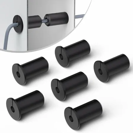 6 Pack Starlink Wall Grommets 3/4 Inch Rubber Bushing Grommet for Starlink Dishy Ethernet Cable 19mm Hole Black