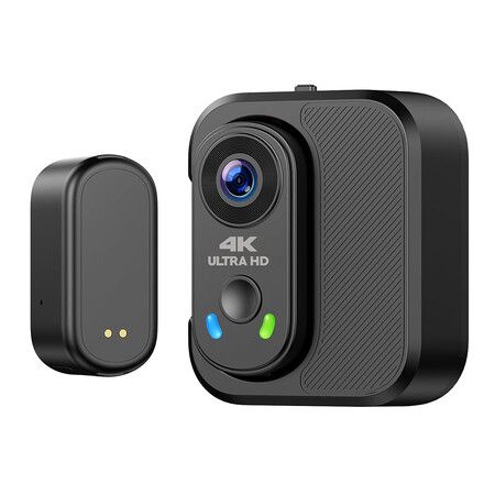 4K Mini Body Camera, Thumb Size POV Cam Action Camera with WiFi, EIS Stabilization for Content Creator TikTok YouTube Vlogging, Black