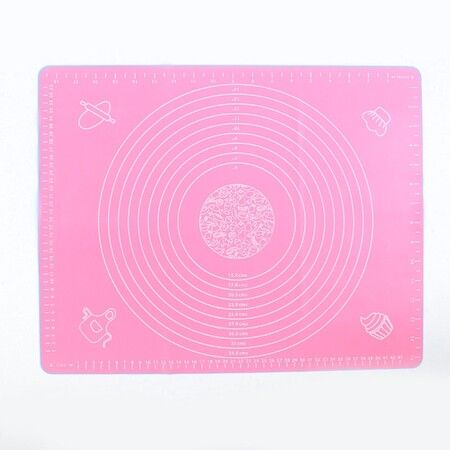 Silicone Baking Mat,Extra Thick Large Non Stick Pastry Mat Sheet for Dough Pie Crust Rolling Mats,Non-Stick and Anti-Slip 50*40cm Color Pink