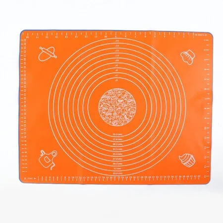 Silicone Baking Mat,Extra Thick Large Non Stick Pastry Mat Sheet for Dough Pie Crust Rolling Mats,Non-Stick and Anti-Slip 50*40cm Color Orange