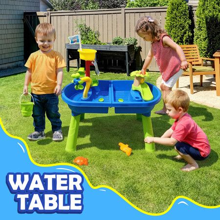 Sand Water Table Play Ground Waterfall Pool Toys Set Sandpit Educational Beach Backyard Outdoor Summer Activity Centre Kids Playset Sensory Station