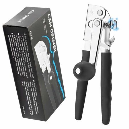 Can Opener,Stainless Steel Heavy Duty Hand Crank Manual Can Openers with Comfortable Extra-long Handles,Ergonomic Design