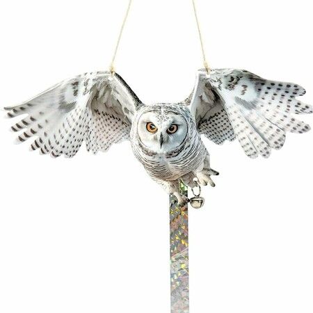 Bird Scarer, Fake Owls to Frighten Birds, Reflective Owl Hanging Decoration, Dual-Side Printed Raster Fake Hawk to Scare Birds Pigeon Woodpecker