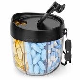 7 Compartment Portable Pill Organizer,Large Capacity Vitamin Dispenser Bottle,Anti-Mixing Travel Pill Case for Supplements & Meds,Easy Open