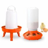 Adjustable Chicken Feeder And Waterer Set,3 Height Settings Poultry Drinker For Chicks And Hens,Easy Clean Abs Plastic For Ducks Geese,Gravity Fed