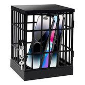 Cell Phone Jail Phone Cage with Lock and Key, Phone Lock Box, Cell Phone Locker for Classroom, Family, Black