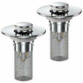 2PCS Bathroom Sink Stopper Hair Catcher,Pop Up Sink Drain Stopper with Strainer,Universal Drain Plug,Sink Drain Cover with Basket