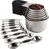 Magnetic Measuring Cups and Spoons Set of 16 Includes Stainless Steel Measuring Cup Double Sided Measuring Spoons with 1 Leveler for Dry Liquid Ingredients