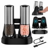 Electric Salt and Pepper Grinder Set Type-C Fast Charging,Automatic Salt Pepper Shakers,Stainless Steel Rechargeable Salt Pepper Grinder