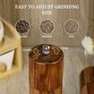 2 Pack Acacia Wooden Salt and Pepper Grinder Set 8 Inches Refillable Salt and Pepper Mills Adjustable Coarseness,Acacia Wood Ceramic Core Peppercorn Shaker