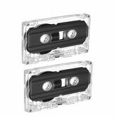 2 Pack Blank Cassette Tapes 60 Minutes Clear Audio Recording Tape with Plastic Storage Case for Music Speech Collectors