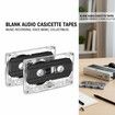2 Pack Blank Cassette Tapes 60 Minutes Clear Audio Recording Tape with Plastic Storage Case for Music Speech Collectors