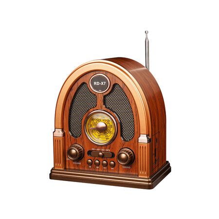 Vintage Portable AM/FM/SW Radio with Bluetooth & TWS Stereo,USB/TF Playback,High Sensitivity Antenna,Rechargeable Radio