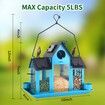 Solar Bird Feeders House Outdoors Hanging Metal Wild Bird Feeder Large Cardinal Birdfeeder Birdhouses Gift for Bird Lovers Blue