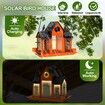 Solar Bird Feeders House Outdoors Hanging Metal Wild Bird Feeder Large Cardinal Birdfeeder Birdhouses Gift for Bird Lovers Orange