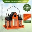 Solar Bird Feeders House Outdoors Hanging Metal Wild Bird Feeder Large Cardinal Birdfeeder Birdhouses Gift for Bird Lovers Orange