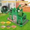 Solar Bird Feeders House Outdoors Hanging Metal Wild Bird Feeder Large Cardinal Birdfeeder Birdhouses Gift for Bird Lovers Green