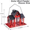 Solar Bird Feeders House Outdoors Hanging Metal Wild Bird Feeder Large Cardinal Birdfeeder Birdhouses Gift for Bird Lovers Red