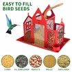 Solar Bird Feeders House Outdoors Hanging Metal Wild Bird Feeder Large Cardinal Birdfeeder Birdhouses Gift for Bird Lovers Red