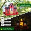 Solar Bird Feeders House Outdoors Hanging Metal Wild Bird Feeder Large Cardinal Birdfeeder Birdhouses Gift for Bird Lovers Red