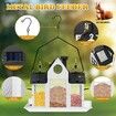 Solar Bird Feeders House Outdoors Hanging Metal Wild Bird Feeder Large Cardinal Birdfeeder Birdhouses Gift for Bird Lovers White