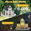 Solar Bird Feeders House Outdoors Hanging Metal Wild Bird Feeder Large Cardinal Birdfeeder Birdhouses Gift for Bird Lovers White
