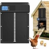 Automatic Chicken Coop Door with Timer,Gear Lifter Poultry Gate Battery Powered,Automatic Chicken Door Opener with LED Liquid Crystal Display