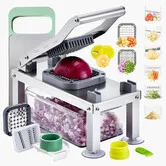 Vegetable Chopper Mandoline Slicer,All-in-1 Food Veggie Cutter with 9 Stainless Steel Blades,Cheese Grater Onion Potato Salad Dicer with Container