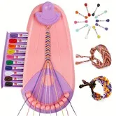 Friendship Bracelet Making Kit,Arts and Crafts with 20 Pre-Cut Threads Bracelets String Maker Toys Set Birthday Gifts for Girl Ages 6+ Year Old Kids,Purple