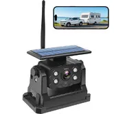 Magnetic Solar Wireless Backup Camera, 1080P WiFi Hitch Camera for Truck RV Trailer, 9600mAh Battery Powered Rear View Camera for iPhone, Android, iPad
