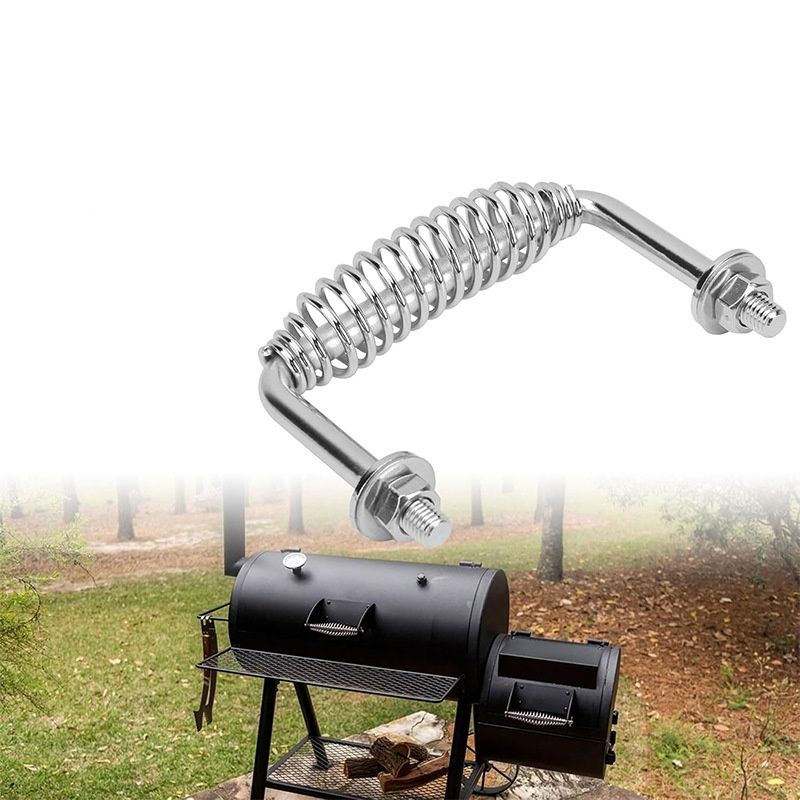 5-3/8 inch Spring Handle with 1/2 inch Steel Rod,Heavy Duty Replacement for BBQ Grills,Smoker Wood Stoves,Heat Resistant Cool-Touch Grip
