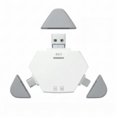 3-in-1 USB 3.0 SD TF Card Reader,OTG Adapter for iPhone,iPad,Mac And Android,Type-C Lightning USB-A,Magnetic Dustproof Memory Card Reader Color White