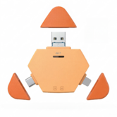 3-in-1 USB 3.0 SD TF Card Reader,OTG Adapter for iPhone,iPad,Mac And Android,Type-C Lightning USB-A,Magnetic Dustproof Memory Card Reader Color Orange