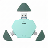 3-in-1 USB 3.0 SD TF Card Reader,OTG Adapter for iPhone,iPad,Mac And Android,Type-C Lightning USB-A,Magnetic Dustproof Memory Card Reader Color Green